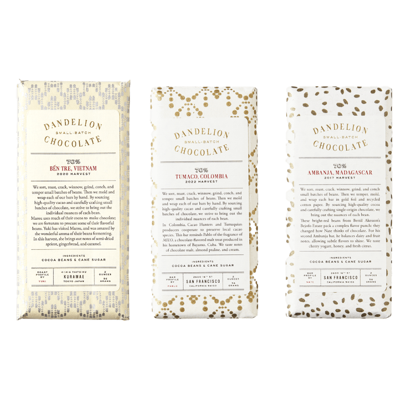 Dandelion Chocolate Bar Trio: Deep Cuts