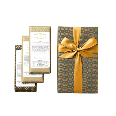 Dandelion Chocolate Gift 85% and Above Wrapped Three-Bar Gift Set